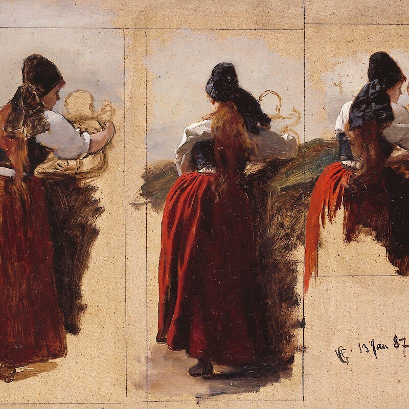 Hans Gude - Studies of a Woman from Rügen - NG.M.00775 - National Museum of Art, Architecture and Design