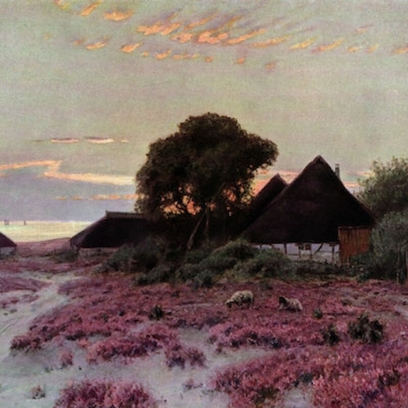 Walter Moras - Abendstimmung an der Ostsee. Fischerdorf auf Rügen